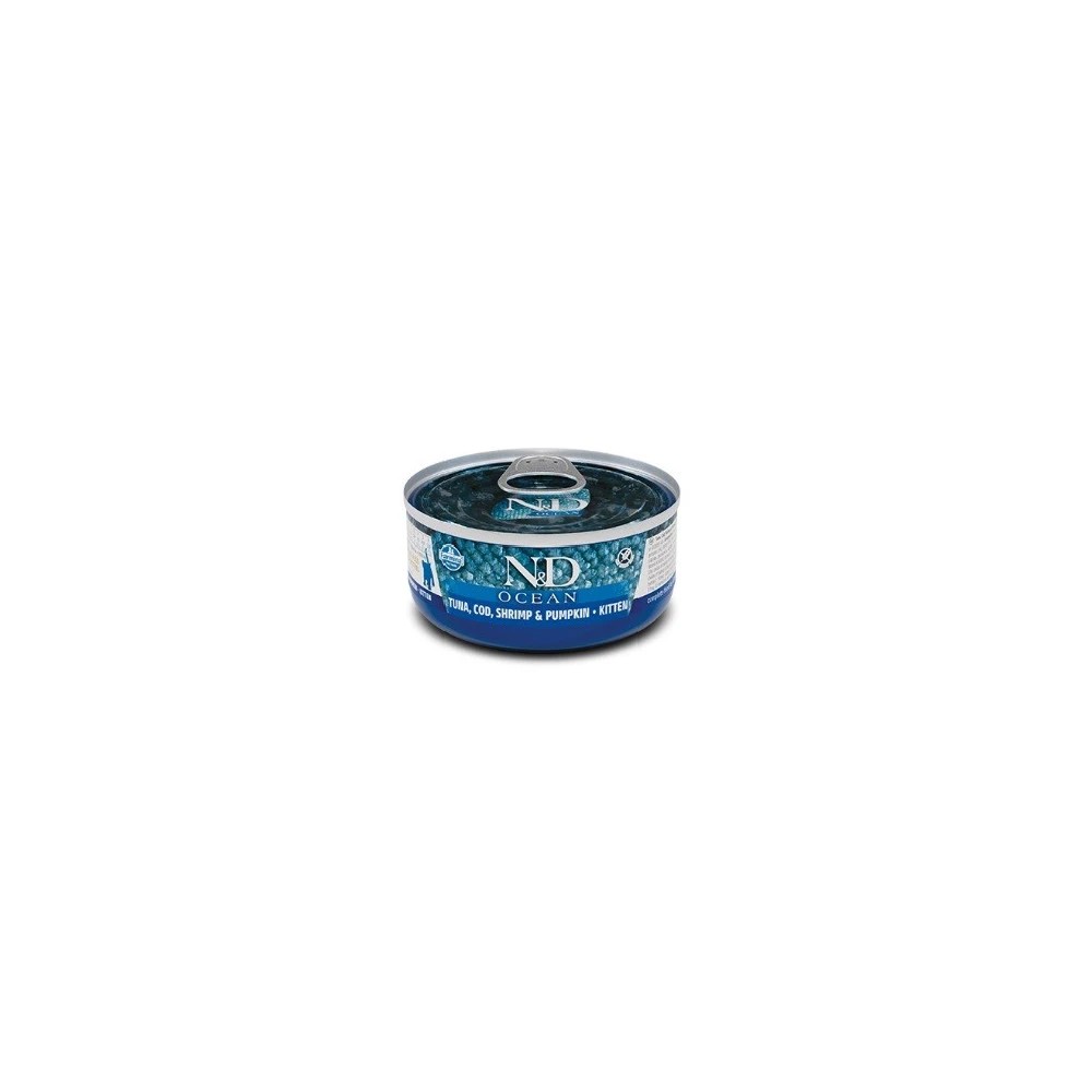 Farmina ND Ocean Atun Bacalao y Calabaza Kitten Gato Latas 70 gr