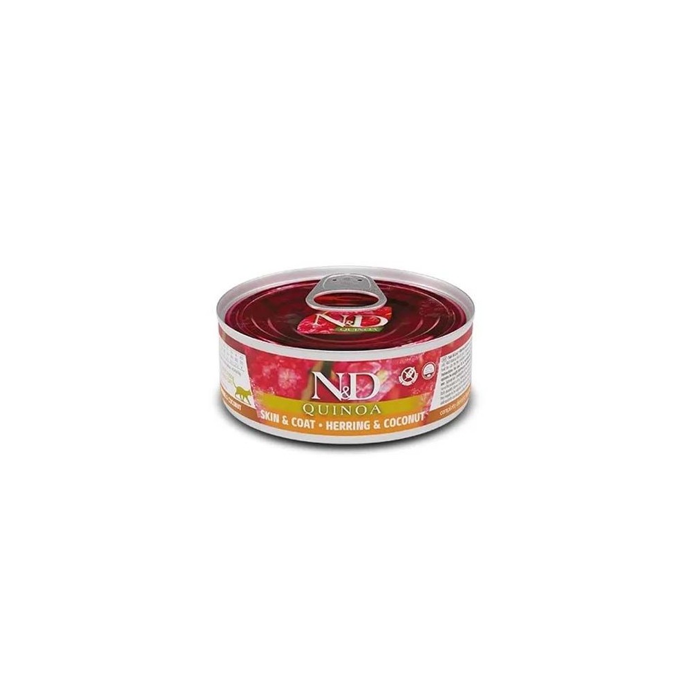 Farmina ND Quinoa Skin Coat Arenque Gato Latas 80 gr