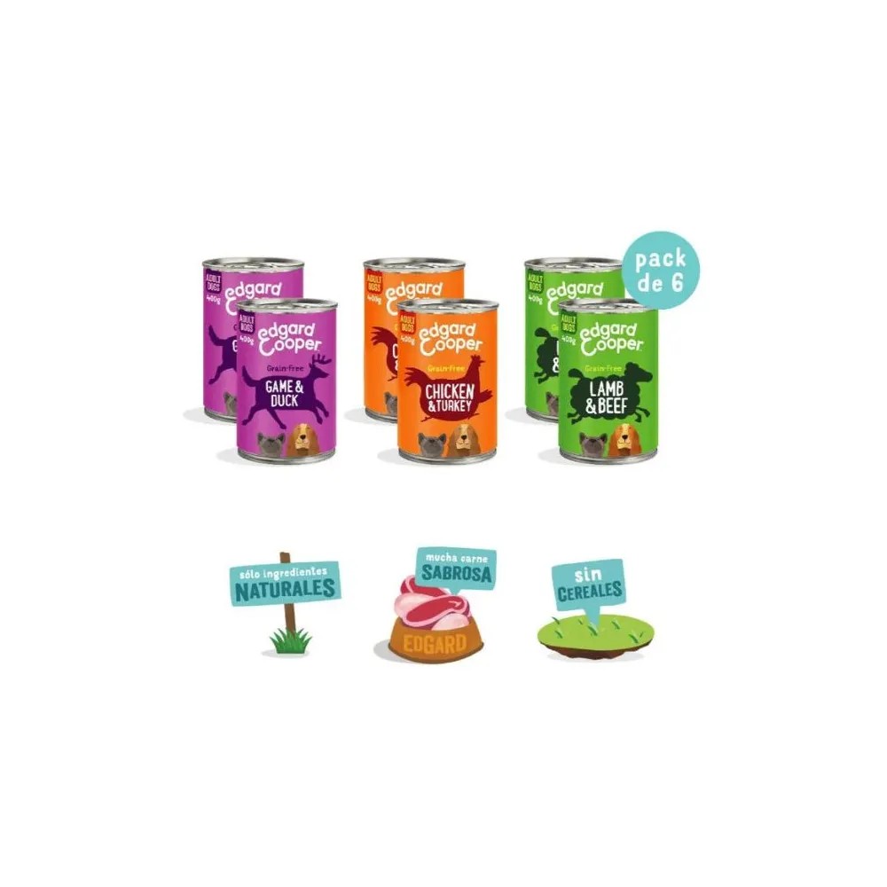 Edgard & Cooper Multipack Pollo, Venado y Cordero para Perros