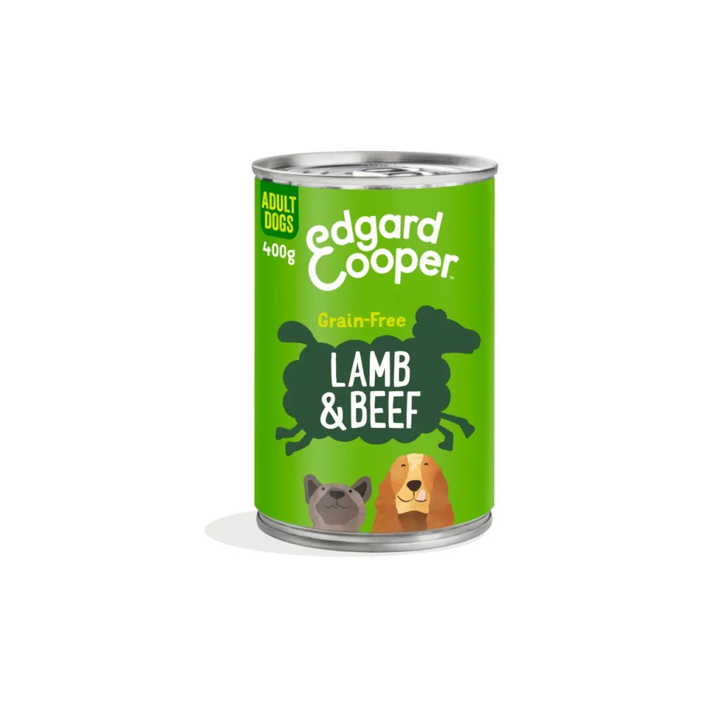 Edgard & Cooper Adult Grain Free Cordero y Ternera Perro Latas 400 gr