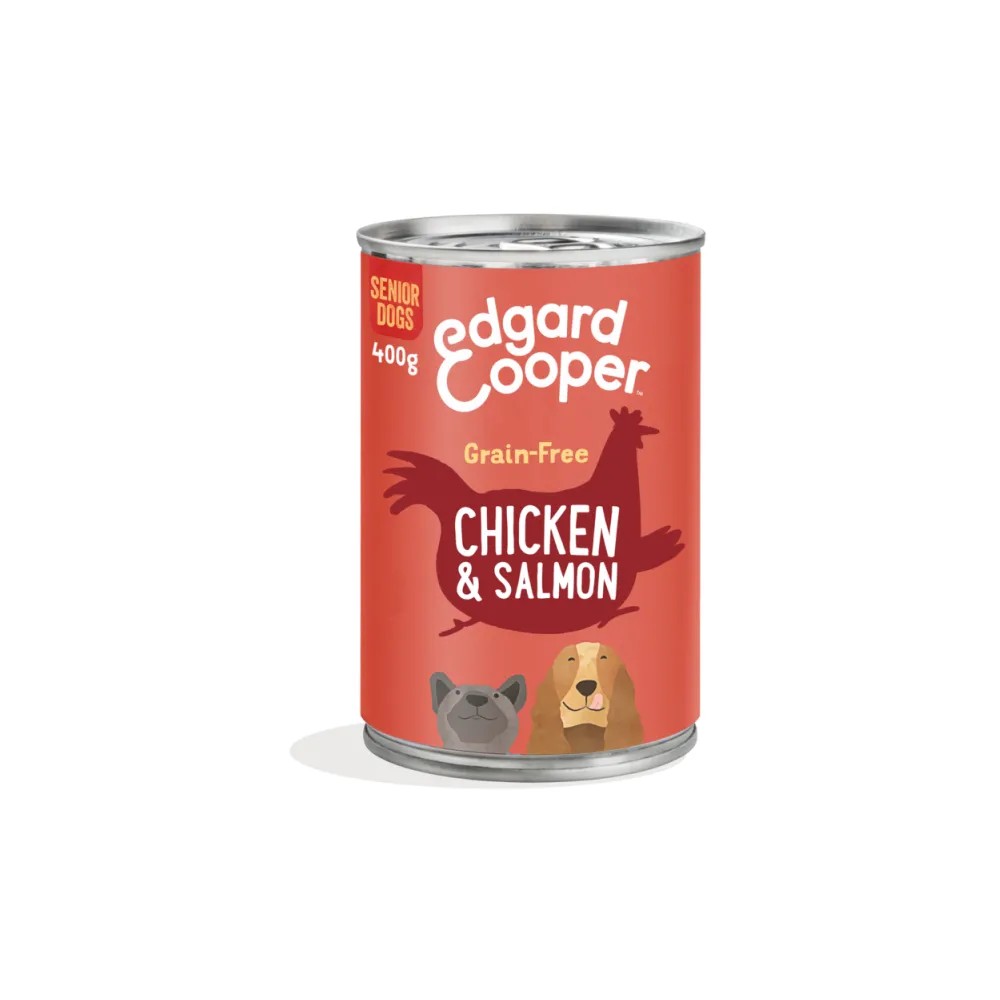Edgard & Cooper Senior Grain Free Pollo y Salmón Perro Latas 400 gr