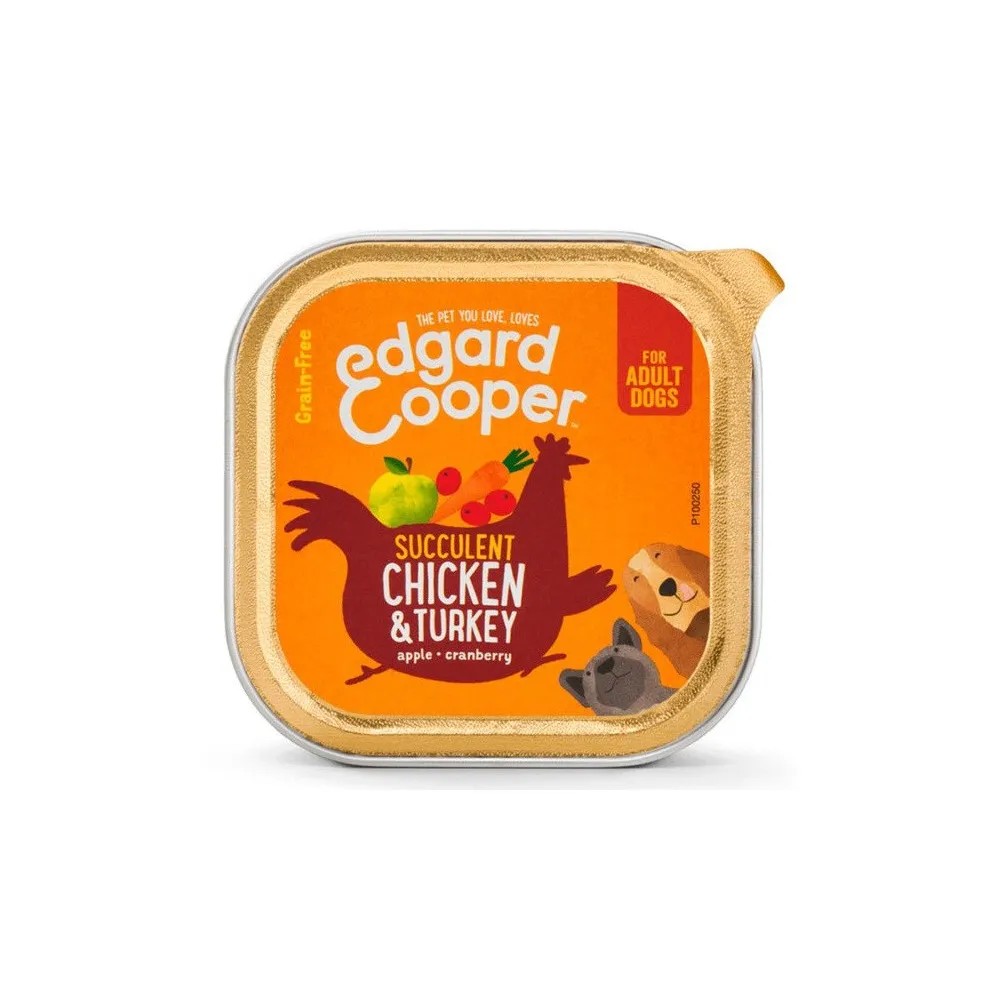 Edgard & Cooper Adult Grain Free Pollo y Pavo Perro Tarrinas 150 gr