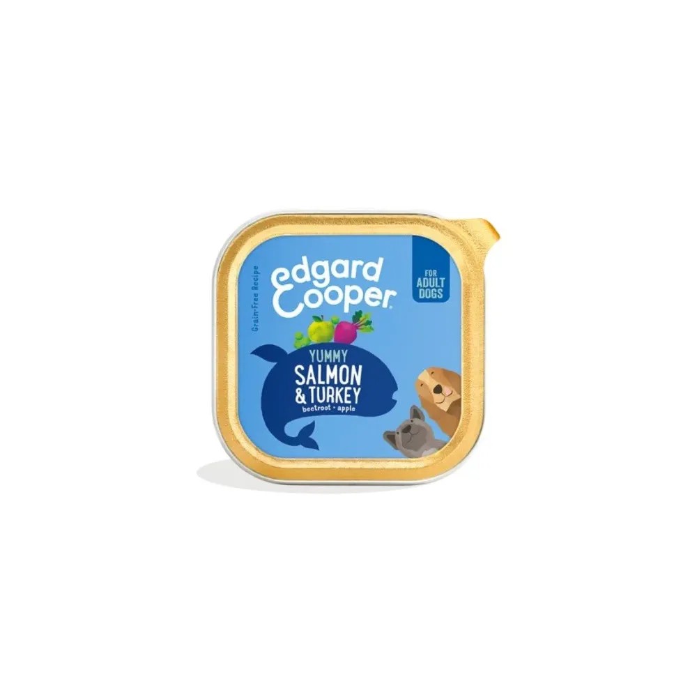 Edgard & Cooper Adult Grain Free Salmón y Pavo Perro Tarrinas 150 gr