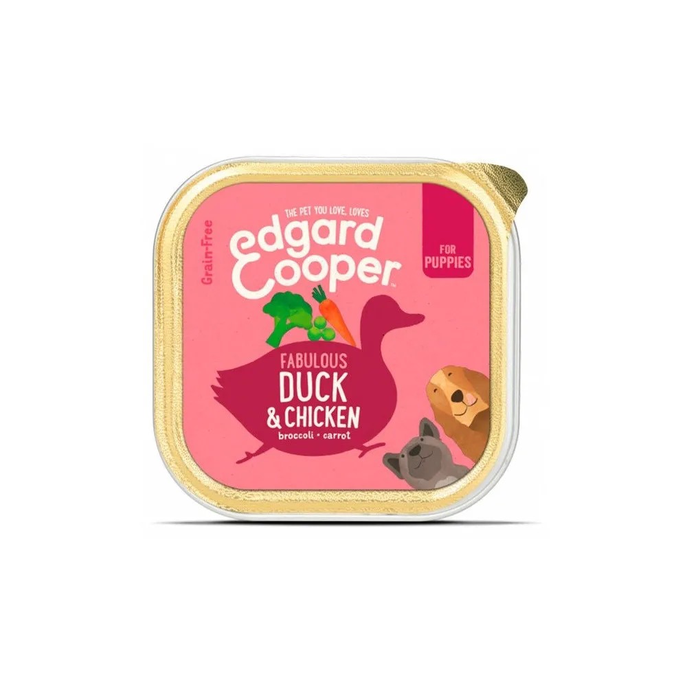 Edgard & Cooper Puppy Grain Free Pato y Pollo Perro Tarrinas 150 gr