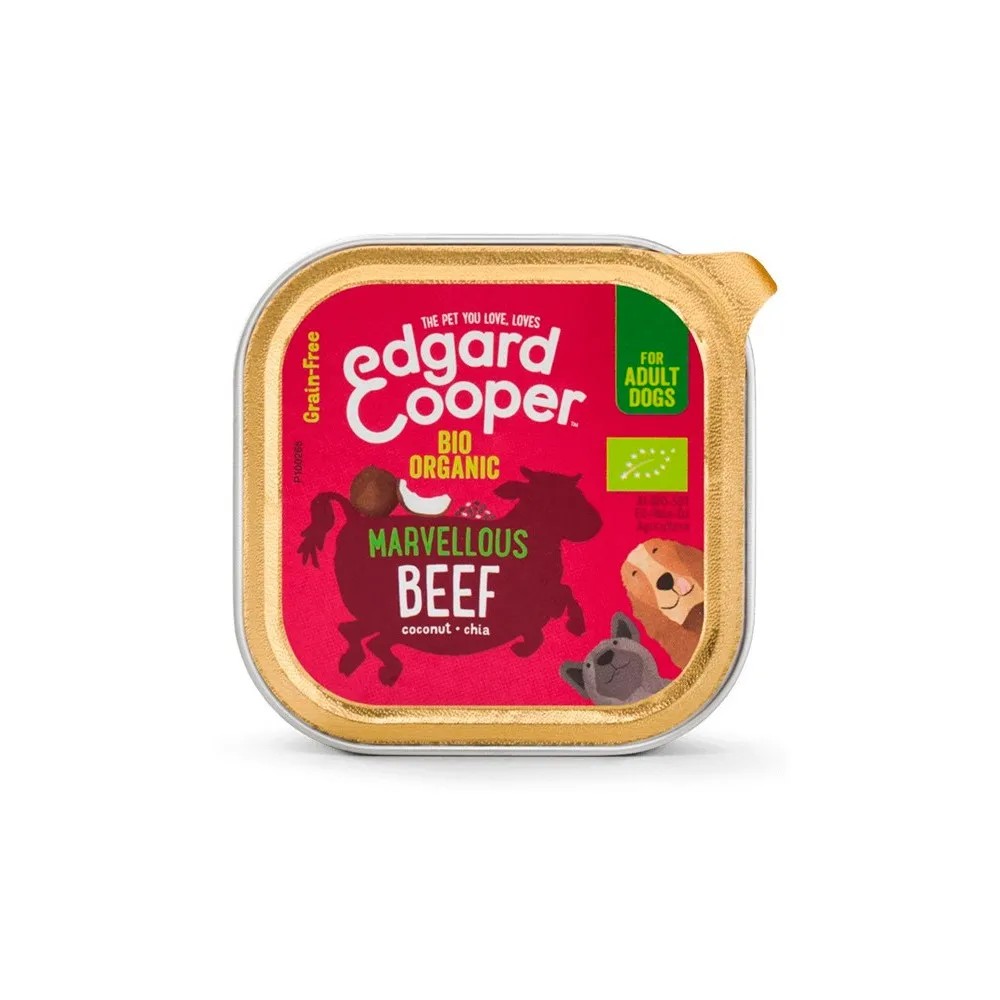 Edgard & Cooper Adult BIO Organic Ternera Tarrina para Perros 100 gr