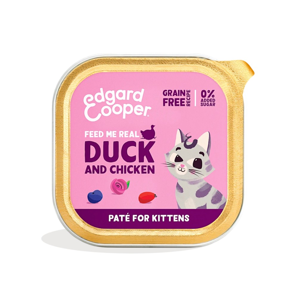 Edgard & Cooper Kitten Pollo y Pato de Corral Paté Gatos 85 gr