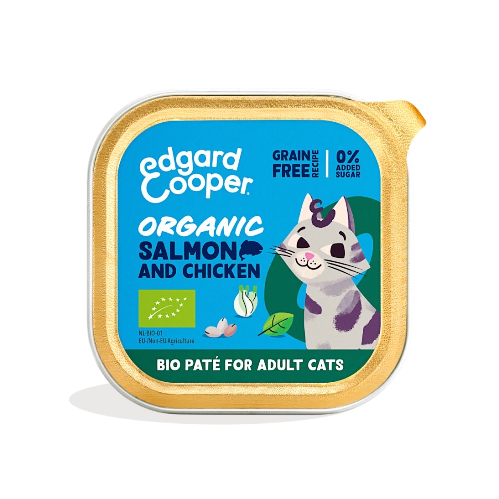 Edgard & Cooper Organic Adult Salmón y Pollo Ecológico Tarrina Gatos 85 gr