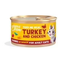 Edgard & Cooper Adult Trocitos de Pavo y Pollo de Corral en Salsa Lata Gatos 85 gr