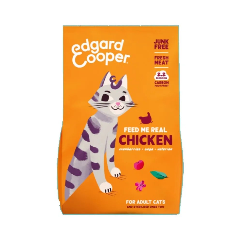 Edgard & Cooper Adult Pollo Fresco de Corral con Arándanos, Salvia y Valeriana para Gatos