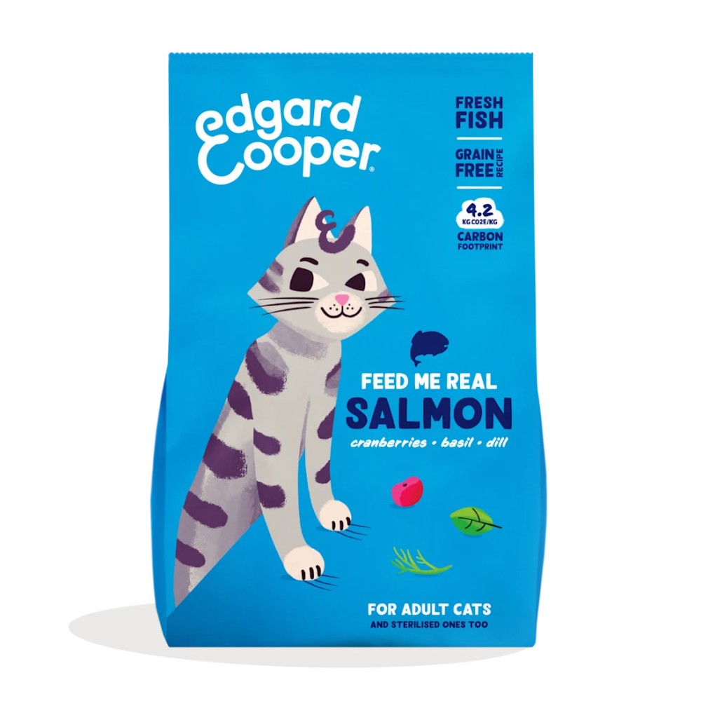 Edgard & Cooper Adult Salmón con Arándanos, Albahaca y Eneldo para Gatos