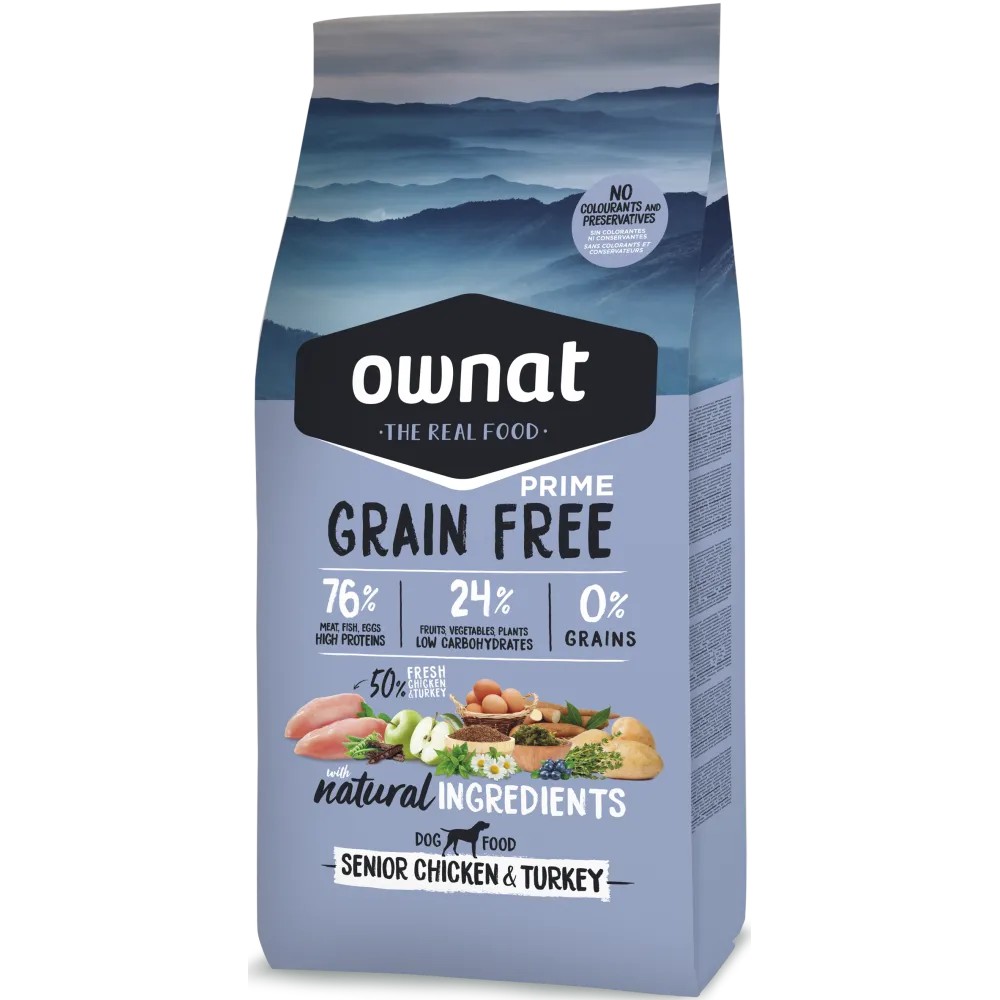 Ownat Grain Free Prime Senior Chicken & Turkey Perros