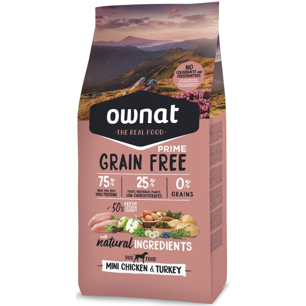 Ownat Grain Free Prime Mini Adult Chicken & Turkey Perro