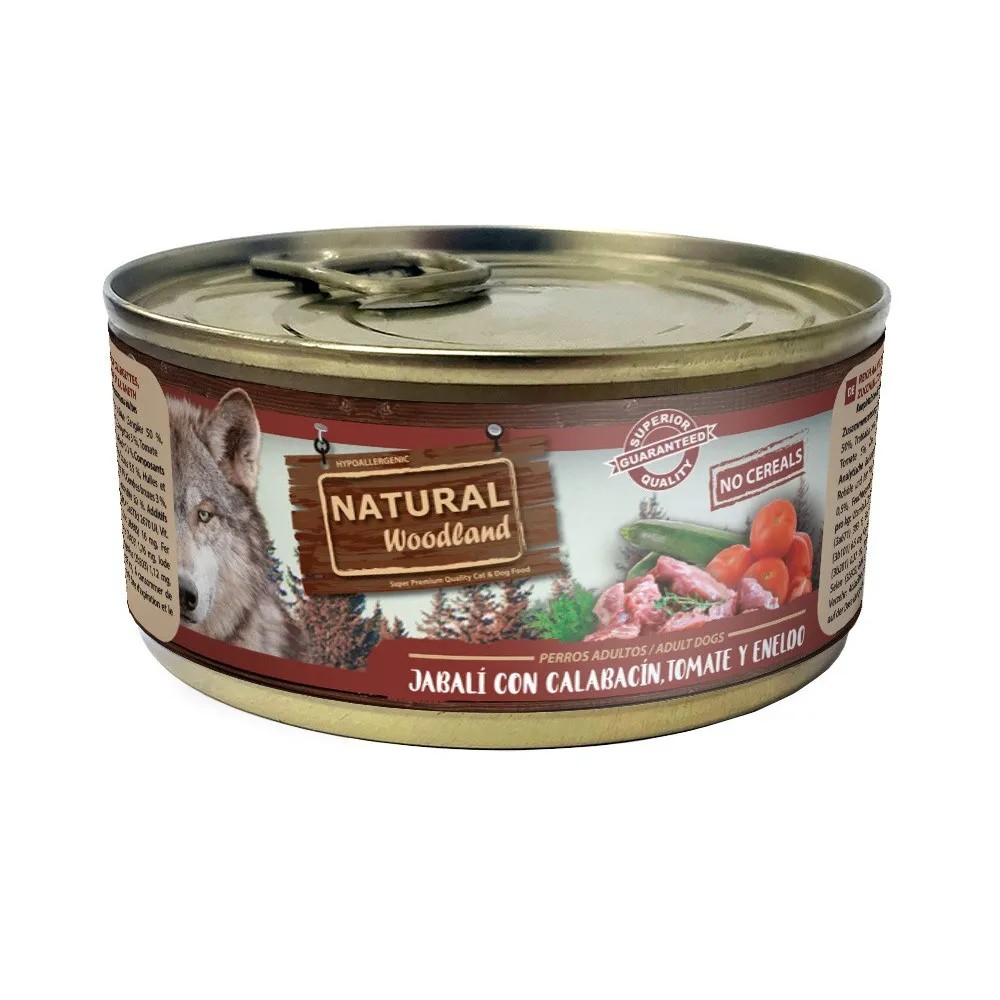 Natural Woodland Jabalí con Calabacín, Tomate y Eneldo para Perros
