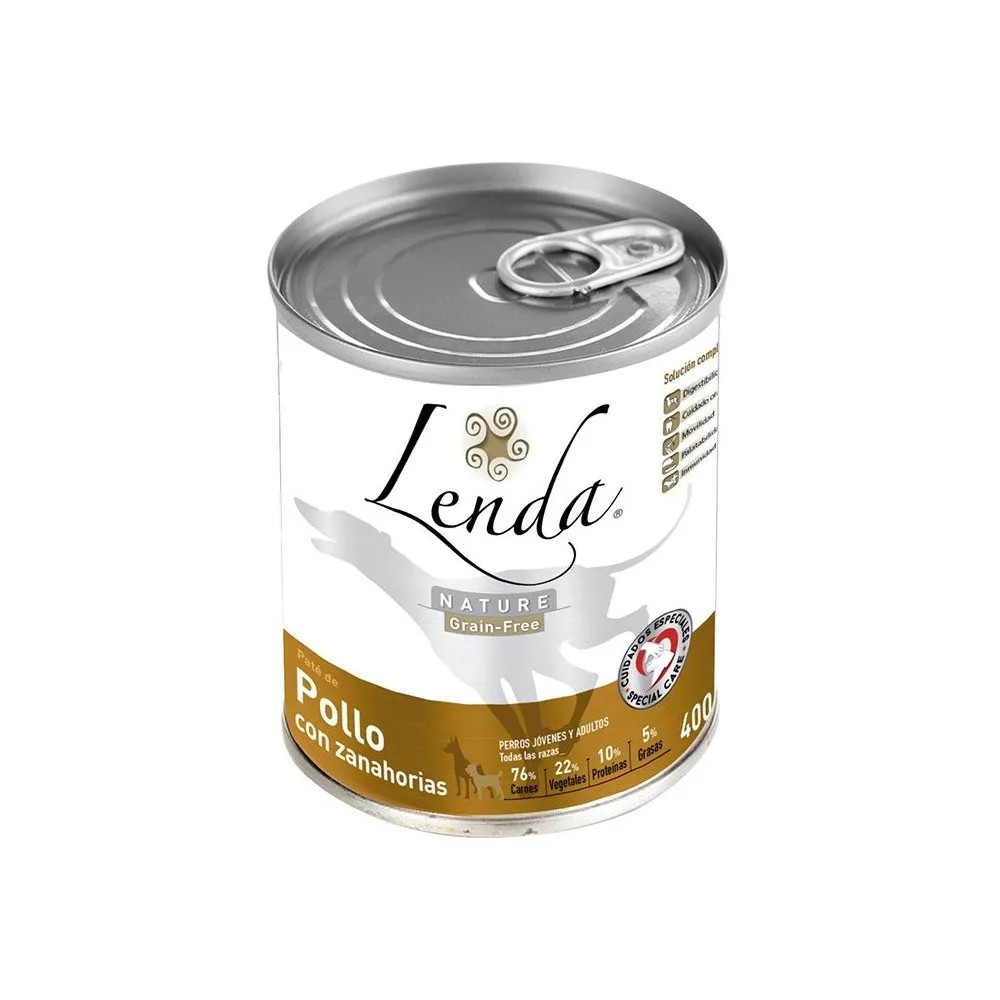 Lenda Nature Grain Free Pollo con Zanahorias Perro Latas 400 GR