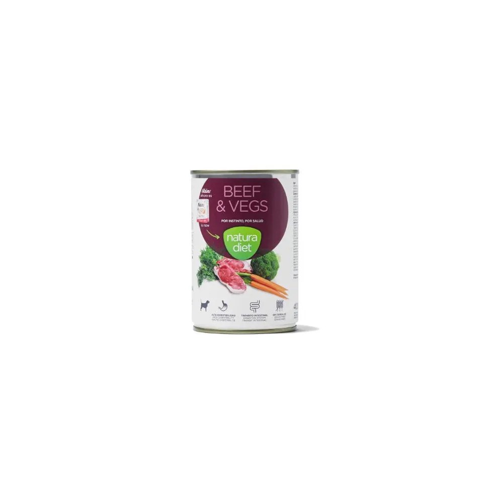 Natura Diet Beef & Vegs para Perros Latas 400 gr