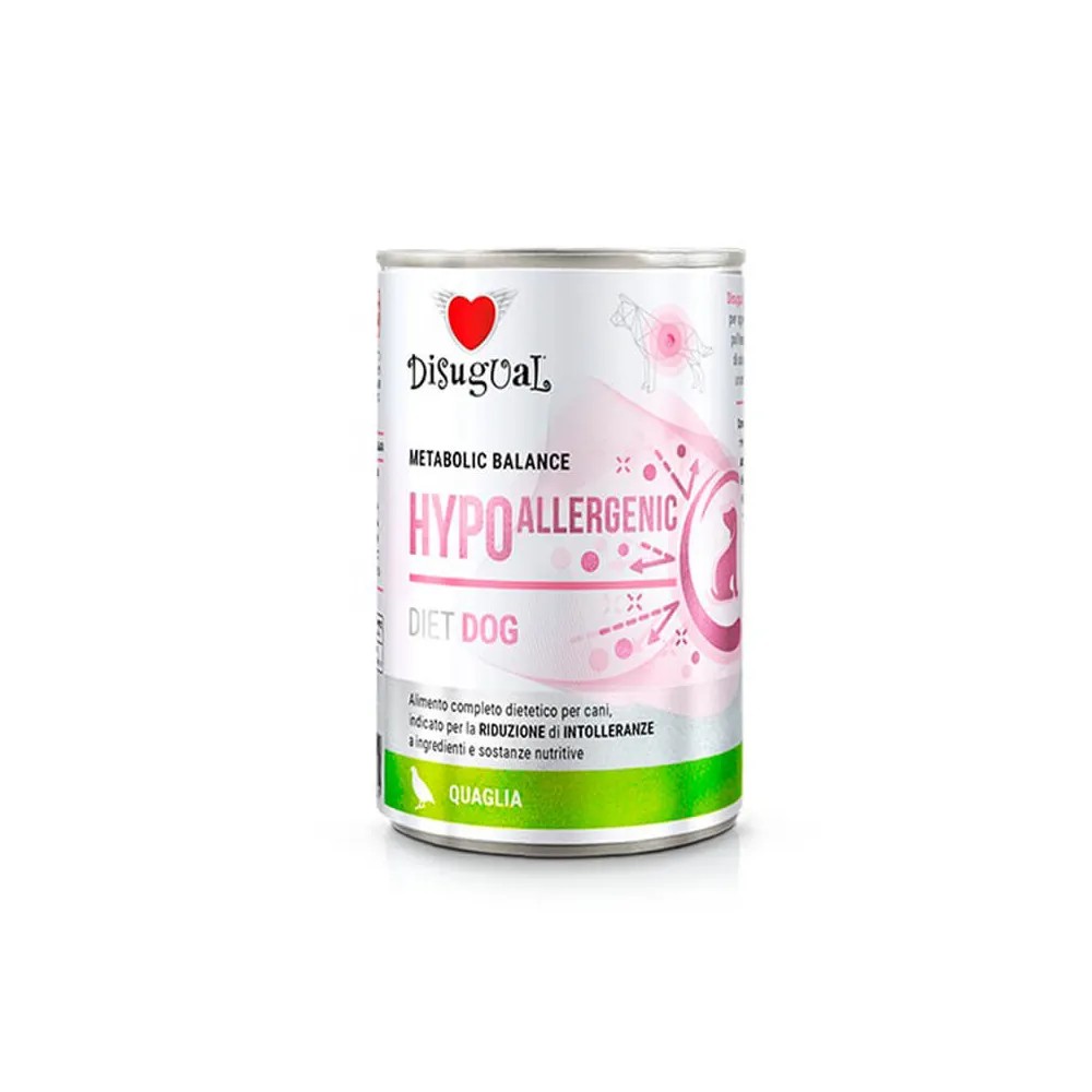 Disugual Diet Hypoallergenic Codorniz Lata para Perros 400 GR