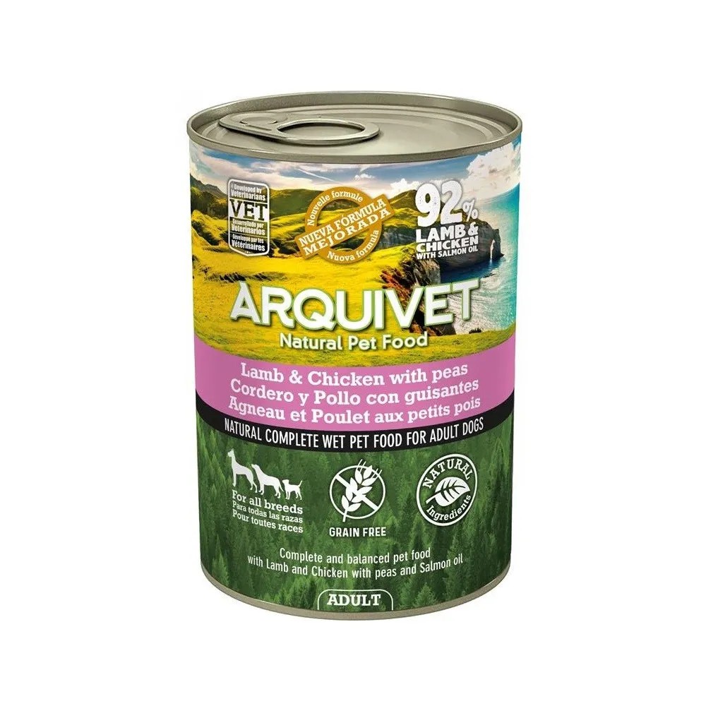 Arquivet Adult Cordero y Pollo con Guisantes Perro Lata 400 gr