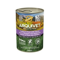 Arquivet Adult Pavo y Ternera con Zanahorias Perro Latas 400 gr