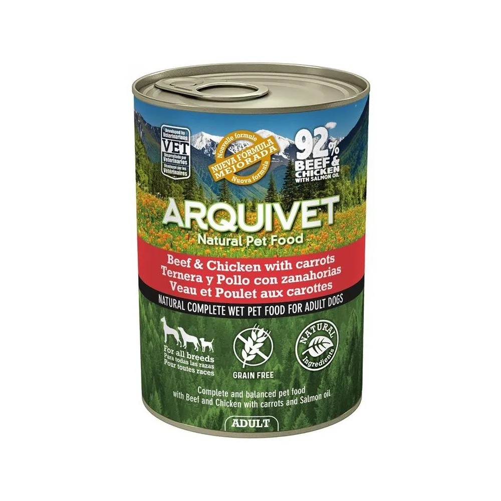 Arquivet Adult Ternera y Pollo con Zanahorias Perro Latas 400 gr