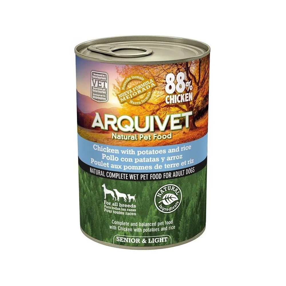 Arquivet Senior Light Pollo con Patatas y Arroz Perro Latas 400 gr