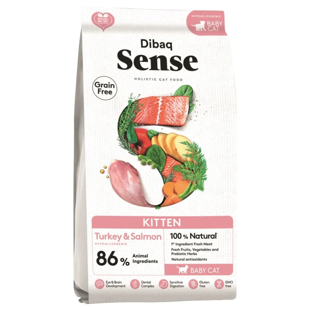 Dibaq Sense Gato Kitten Grain Free Pavo y Salmón