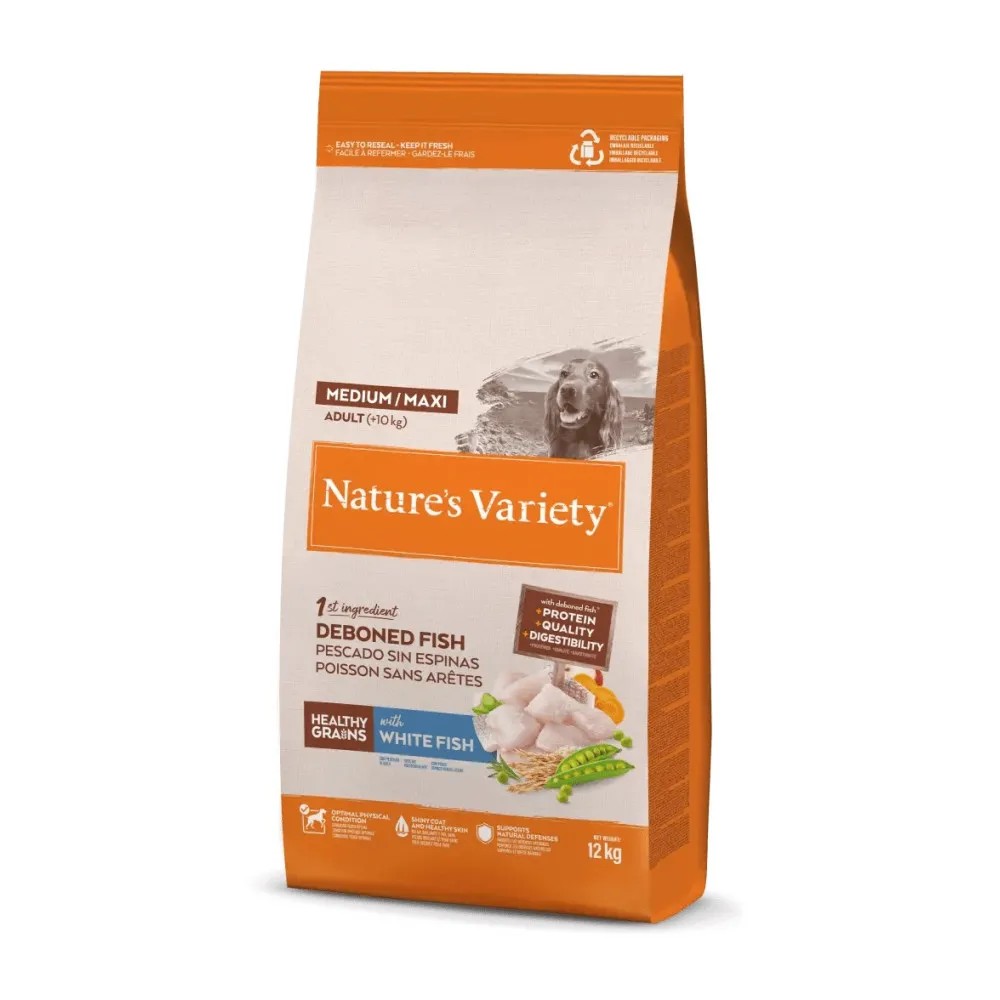 Nature`s Variety Healthy Grain Adult Medium/Maxi Pescado Blanco