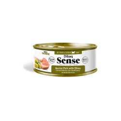 Dibaq Sense Gato Adult Grain Free Sterilized Cerdo Ibérico con Aceitunas Latas 70 GR