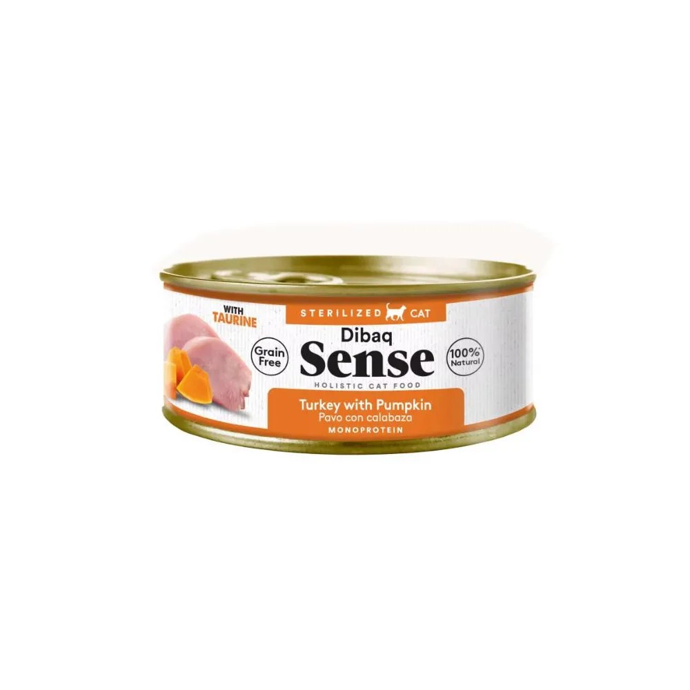 Dibaq Sense Gato Adult Grain Free Sterilized Pavo con Calabaza Latas 70 GR