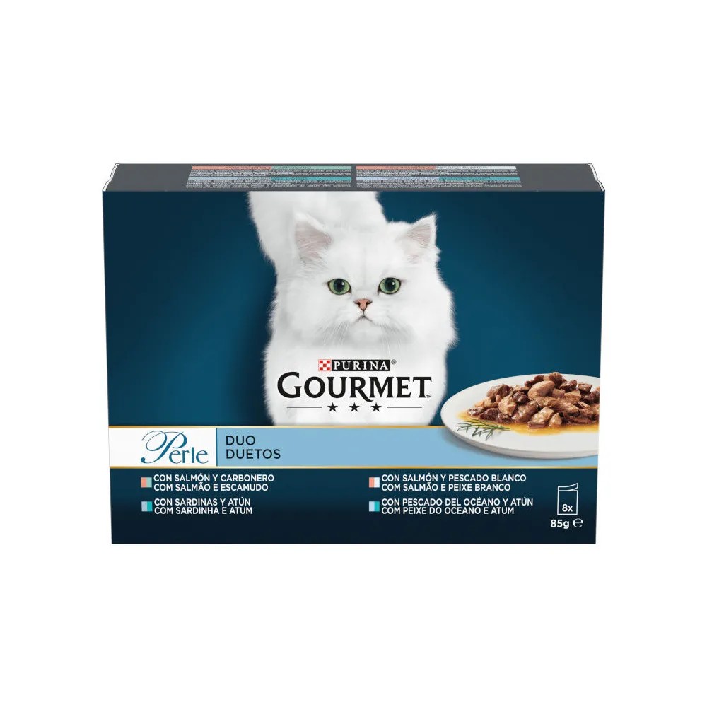 Purina Gourmet Perle Duo Multipack Pescados en Salsa para Gatos 8 X 85 GR