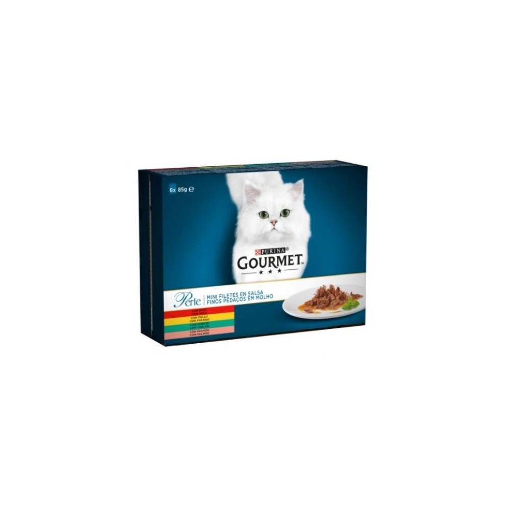 PURINA GOURMET Perle Finas Láminas en Salsa Surtido 8x85g