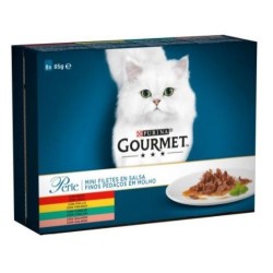 PURINA GOURMET Perle Finas Láminas en Salsa Surtido 8x85g