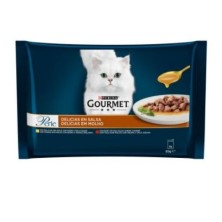 PURINA® GOURMET® Perle Delicias en Salsa Con Pollo y Buey 4x85g
