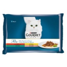 PURINA® GOURMET® Perle Finas Láminas en Salsa con Buey, Pollo, Conejo, Salmón 4x85g