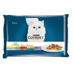 PURINA® GOURMET® Perle Finas Láminas DUO con Carnes Delicadas 4x85g