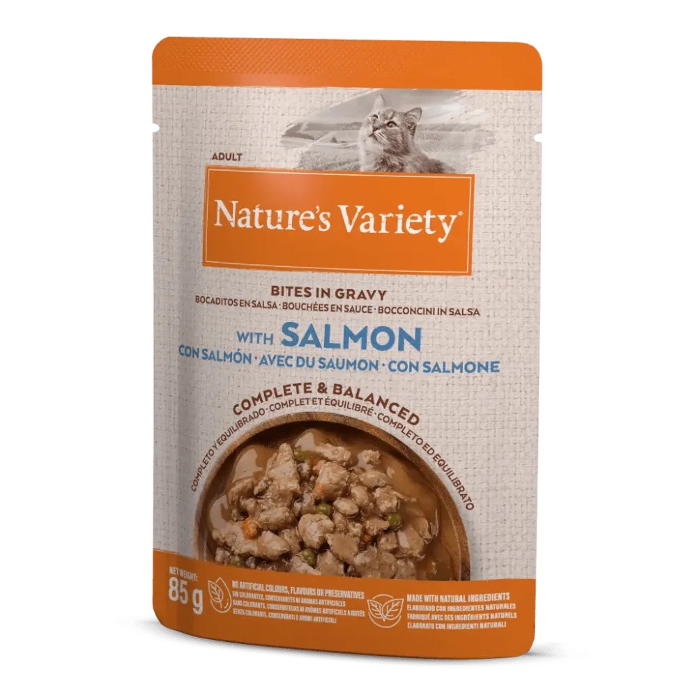 Nature´s Variety Original Bocaditos en Salsa con Salmón para Gatos 22x85 gr
