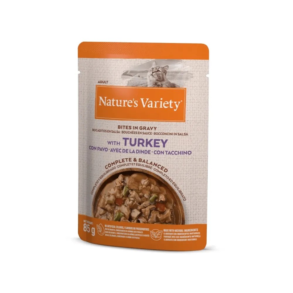 Nature's Variety Bocaditos de Pavo en Salsa Sobres para Gatos 85 GR