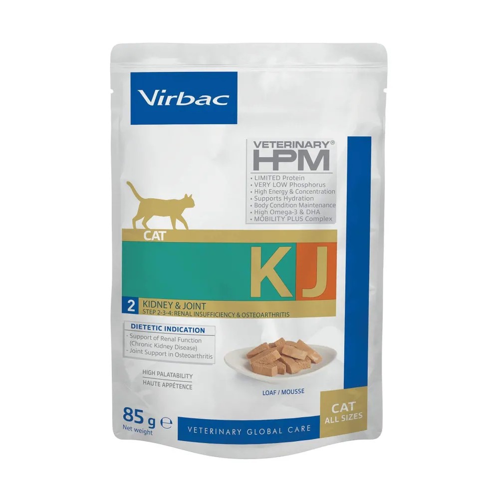 Virbac HPM KJ2 Kidney & Joint para Gatos Sobres 85 GR