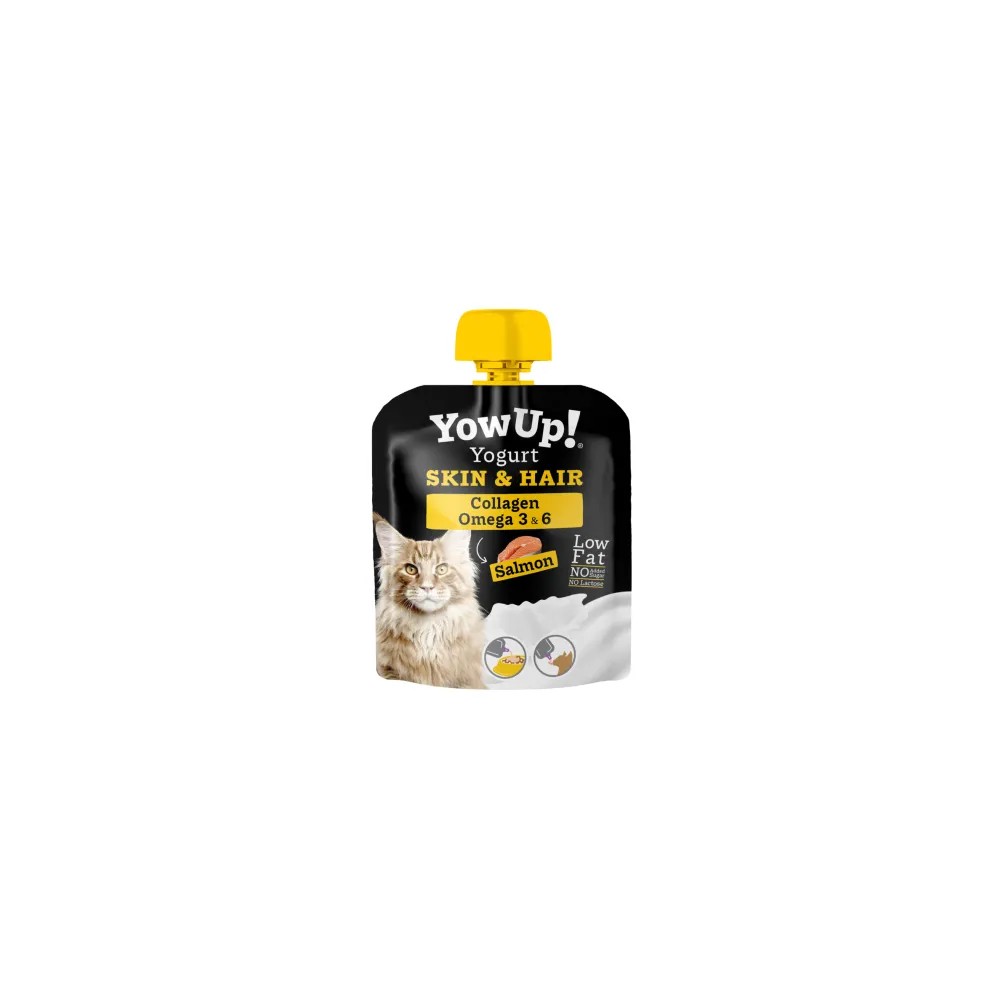Yowup Yogurt Natural Salmón Piel y Pelo para Gatos 85 GR