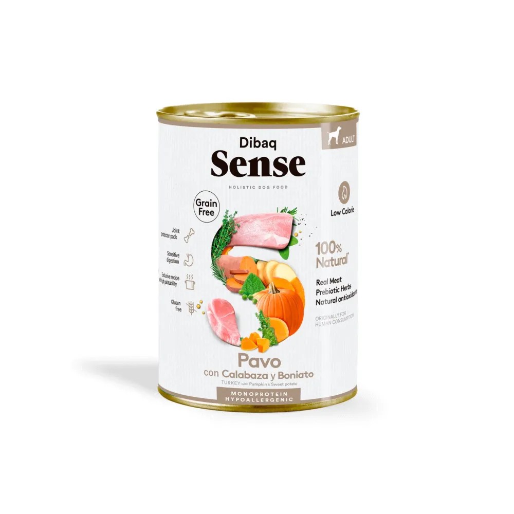 Dibaq Sense Grain Free Pavo y Calabaza Latas 380GR