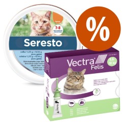 Pack de antiparasitarios: collar Seresto + pipetas Vectra Felis para gatos