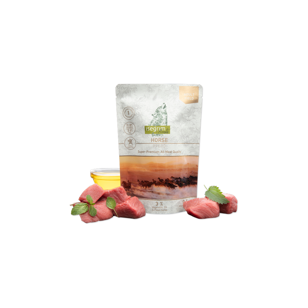 ISEGRIM FIELD Caballo con mezcla de verduras, aceite de linaza y hierbas del campo 410 GR