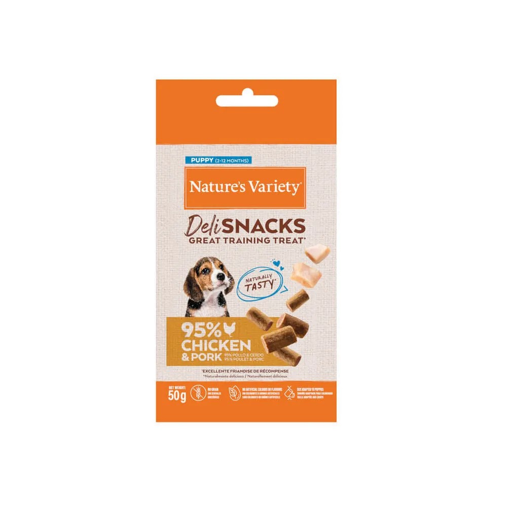 Nature´s Variety Deli Snacks Pollo y Cerdo Puppy 50 gr