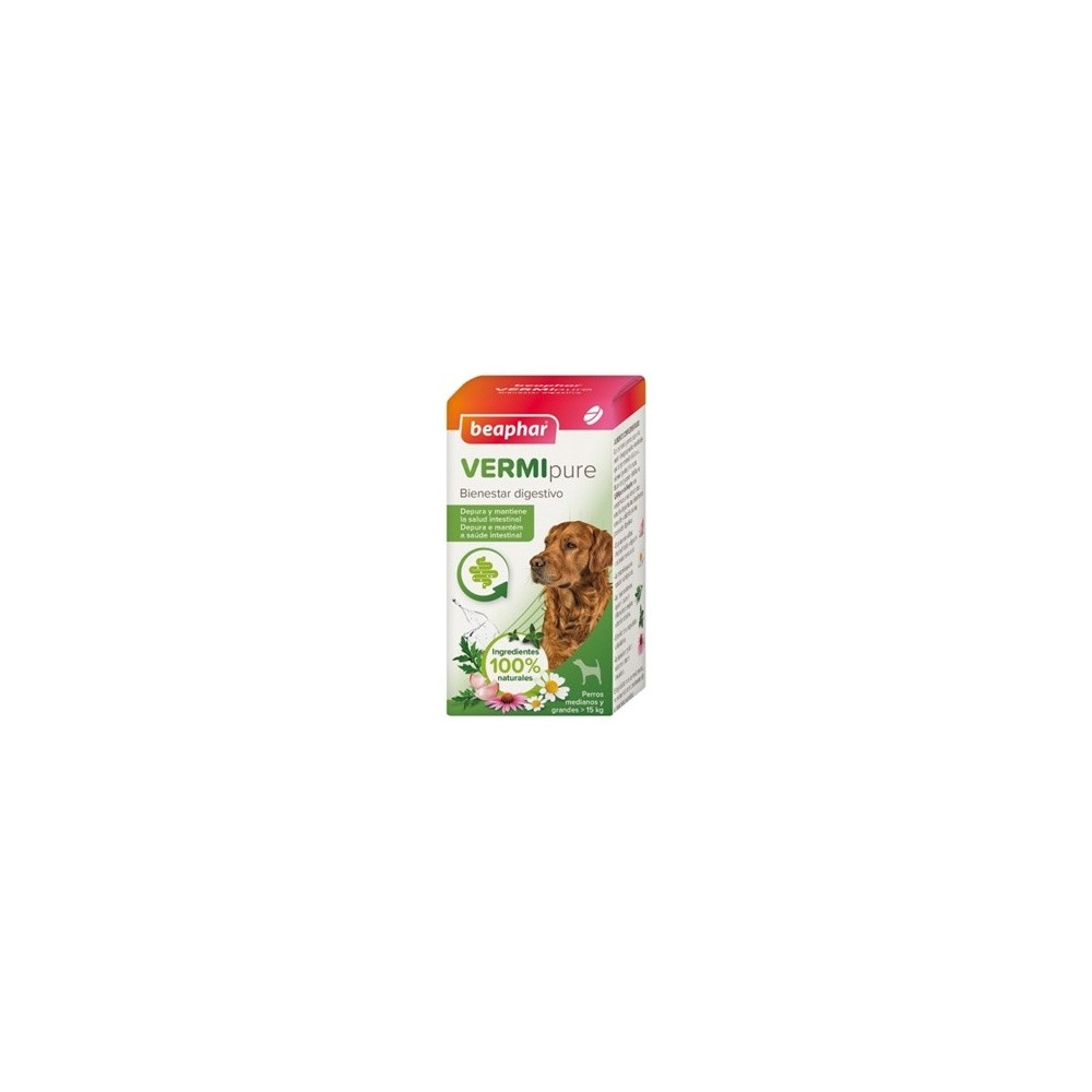 Vermipure +15kg Perro Mediano y Grande 50 Comprimidos Beaphar
