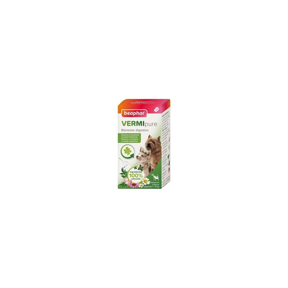 Beaphar VERMIpure Comprimidos Naturales para Parásitos Intestinales para Perros por Beaphar