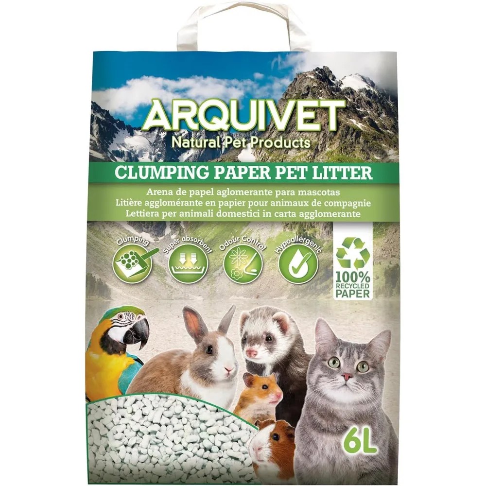 Arquivet Arena Aglomerante de Papel Reciclado para Pequeñas Mascotas 6 L