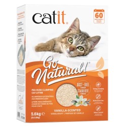 Arena para Gatos Aglomerante de Cáscara de Guisante Go Natural  aroma vainilla 14 L 5.6 kg