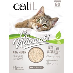 CATIT Arena para Gatos Aglomerante de Cascara de Guisante Go Natural, Sin Aroma 5.6 KG 14 L