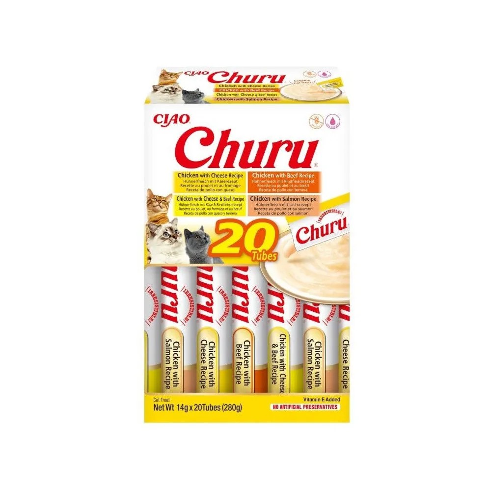 Churu Cat Variedades de Pollo con Ternera para Gatos 20x14gr
