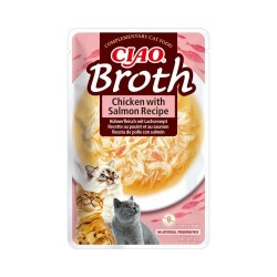Churu Broth Sopa de Pollo con Salmón Sobre Gatos 12x40gr