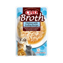 Churu Broth Sopa de Pollo con Vieira Sobre Gatos 12x40gr
